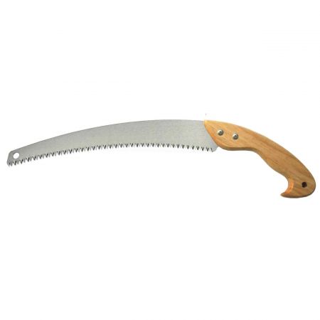 13inch Curved Pruning Saw - Curved blade pruning handsaw with rubber wood handle